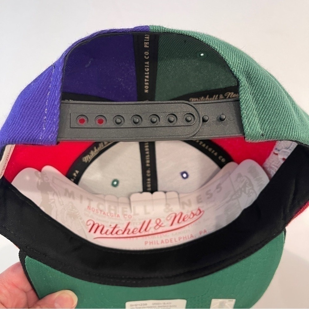 Milwaukee Bucks Mitchell & Ness x Lids Team Era Pinwheel Stripe Snapback Hat NEW - Picture 8 of 16